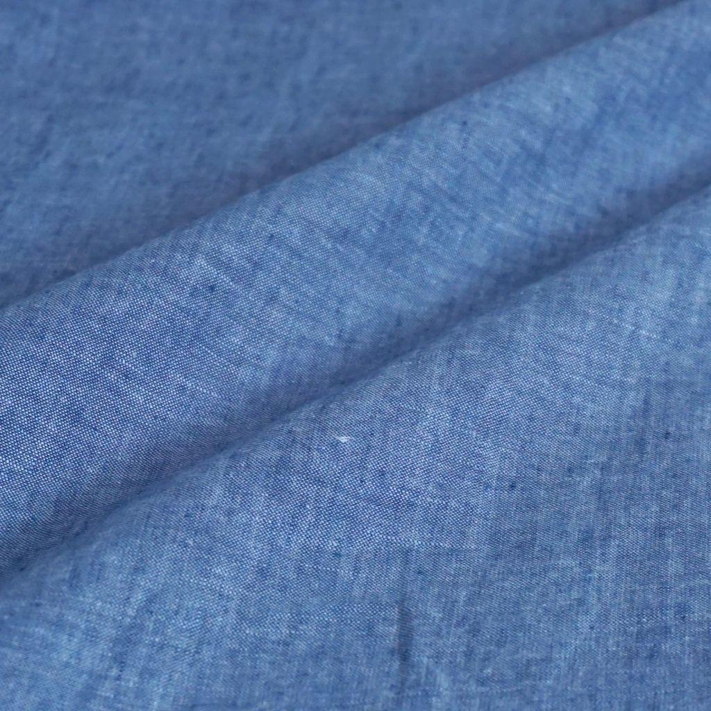 Leinenstoff melange pastell blau